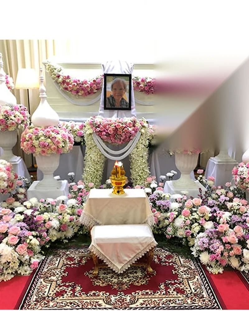 ดอกไม้ตั้งหน้าศพ ชุดใหญ่ ส่งด่วนถึงวัด กทม.